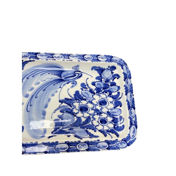 Greece Artisan Skyros Blue handpainted Trinket serve dish SKU 9500 - Picture 3 of 11